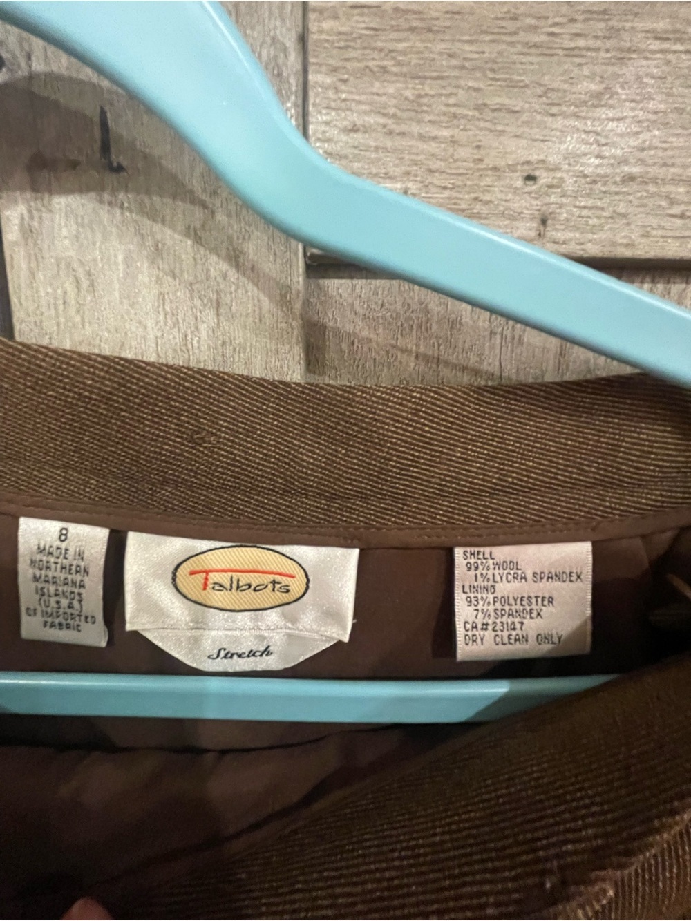 Talbots Chocolate Brown A-Line wool Skirt - Picture 3 of 3